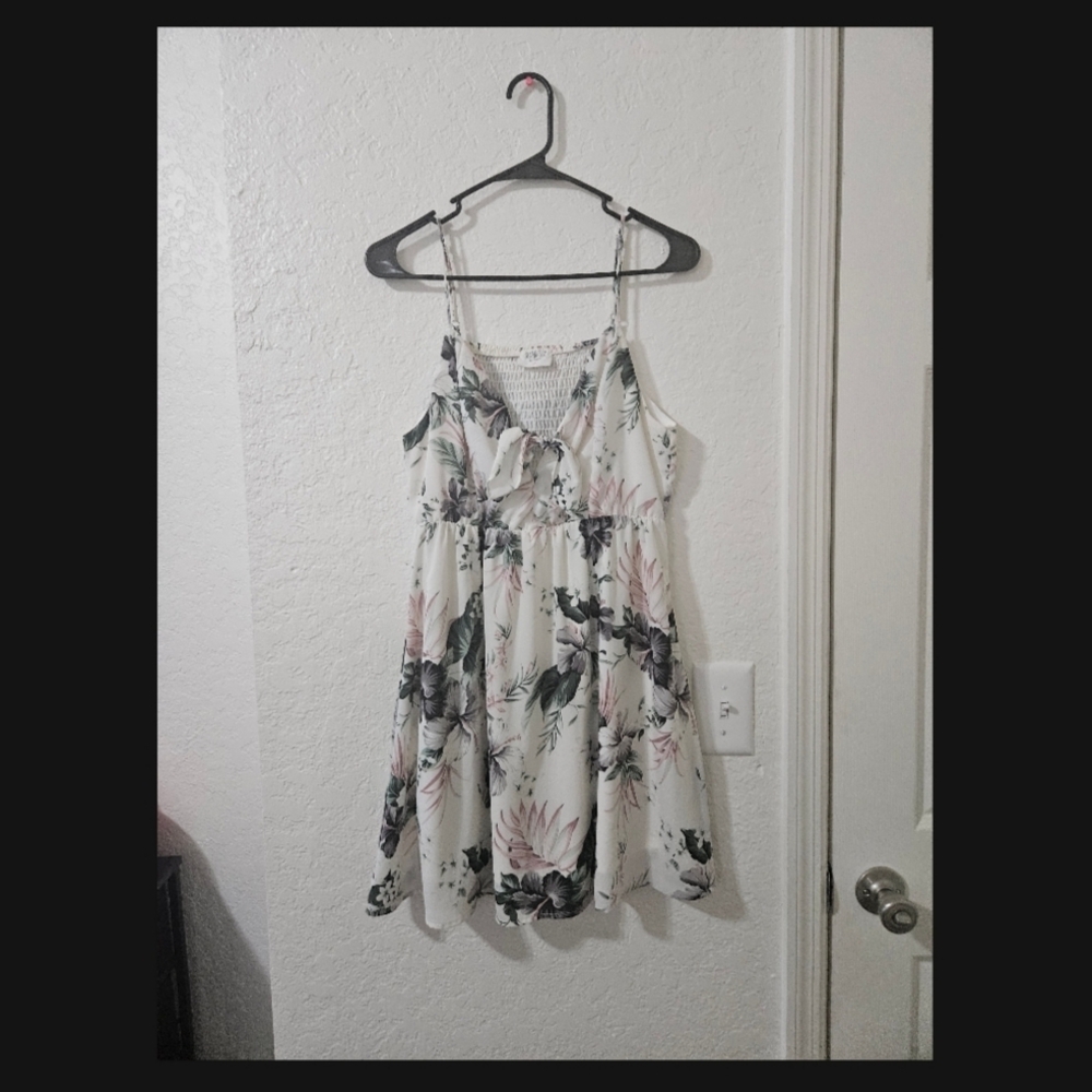 Sienna Sky Floral Dress with Pink and Green